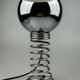 60s 70s table lamp ball lamp spring chrome metal space age design