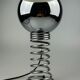 60s 70s table lamp ball lamp spring chrome metal space age design