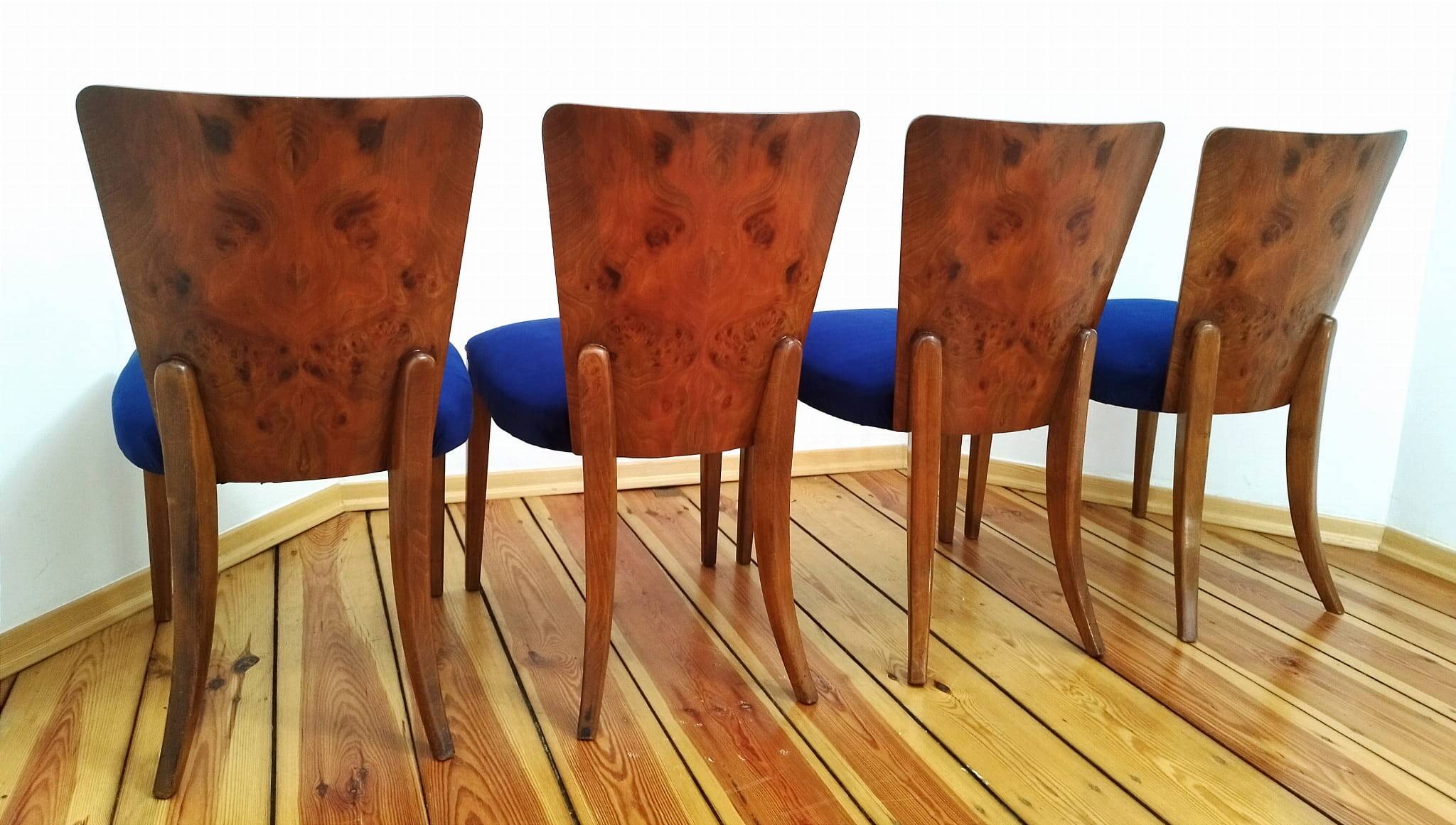 H-214 Chairs attributed by Jindřich Halabala for Up Zavody, 1950s, Set of 4