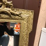 Old mirror gilded pediment 102 x 66 cm