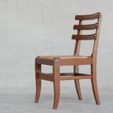 Set of Six Mid-Century French Oak Dining Chairs (6)
