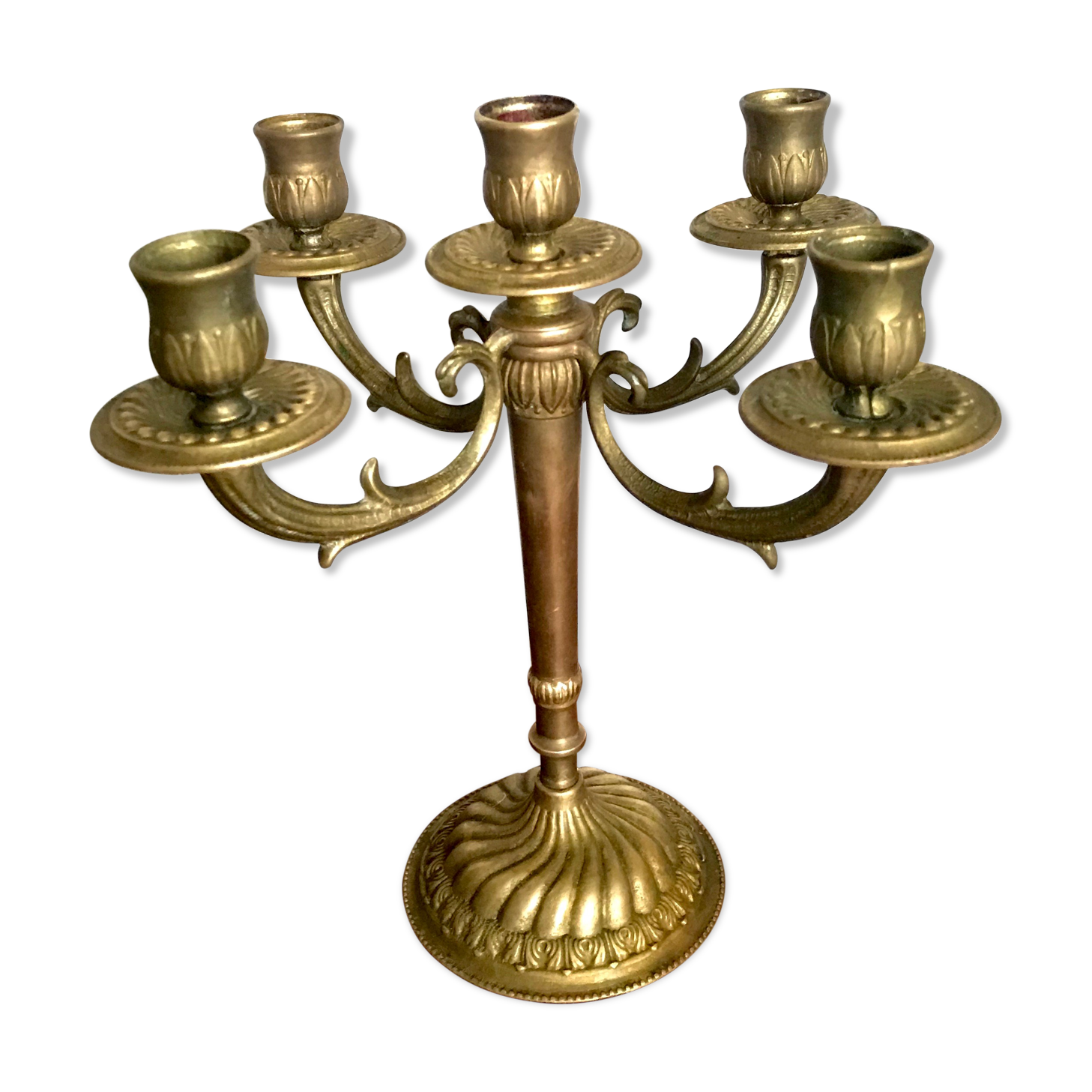 Chandelier five brass fires