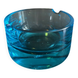 cendrier en verre turquoise 1970