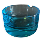 cendrier en verre turquoise 1970
