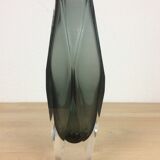 Vase Sommerso smoked glass soliflore, Murano