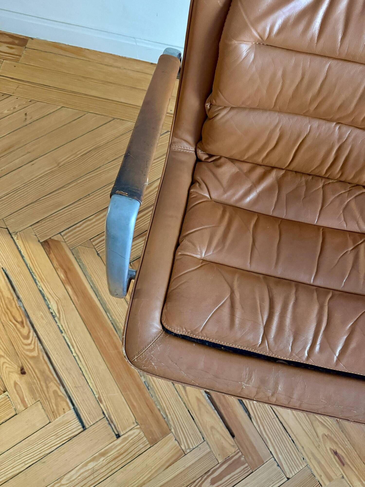 Leather chair by Jorgen Kastholm for Kusch & Co. 1970s.