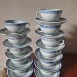 11 cups and saucers in vintage Chinese porcelain