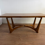 Vintage wooden coffee table – sculptural base