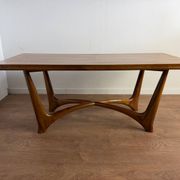 Vintage wooden coffee table – sculptural base