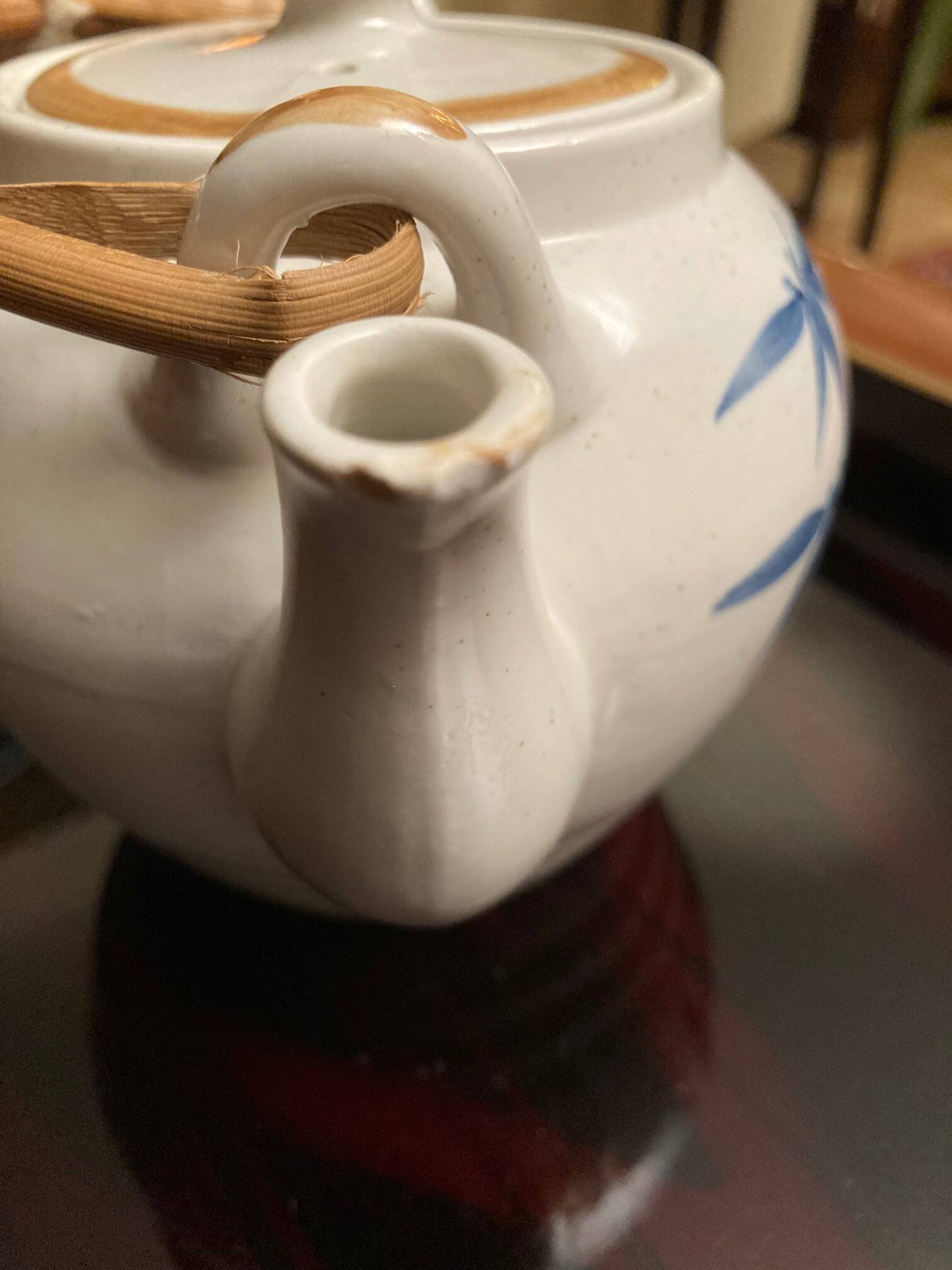 Tea set, palm tree decor, 900ml, 1970s