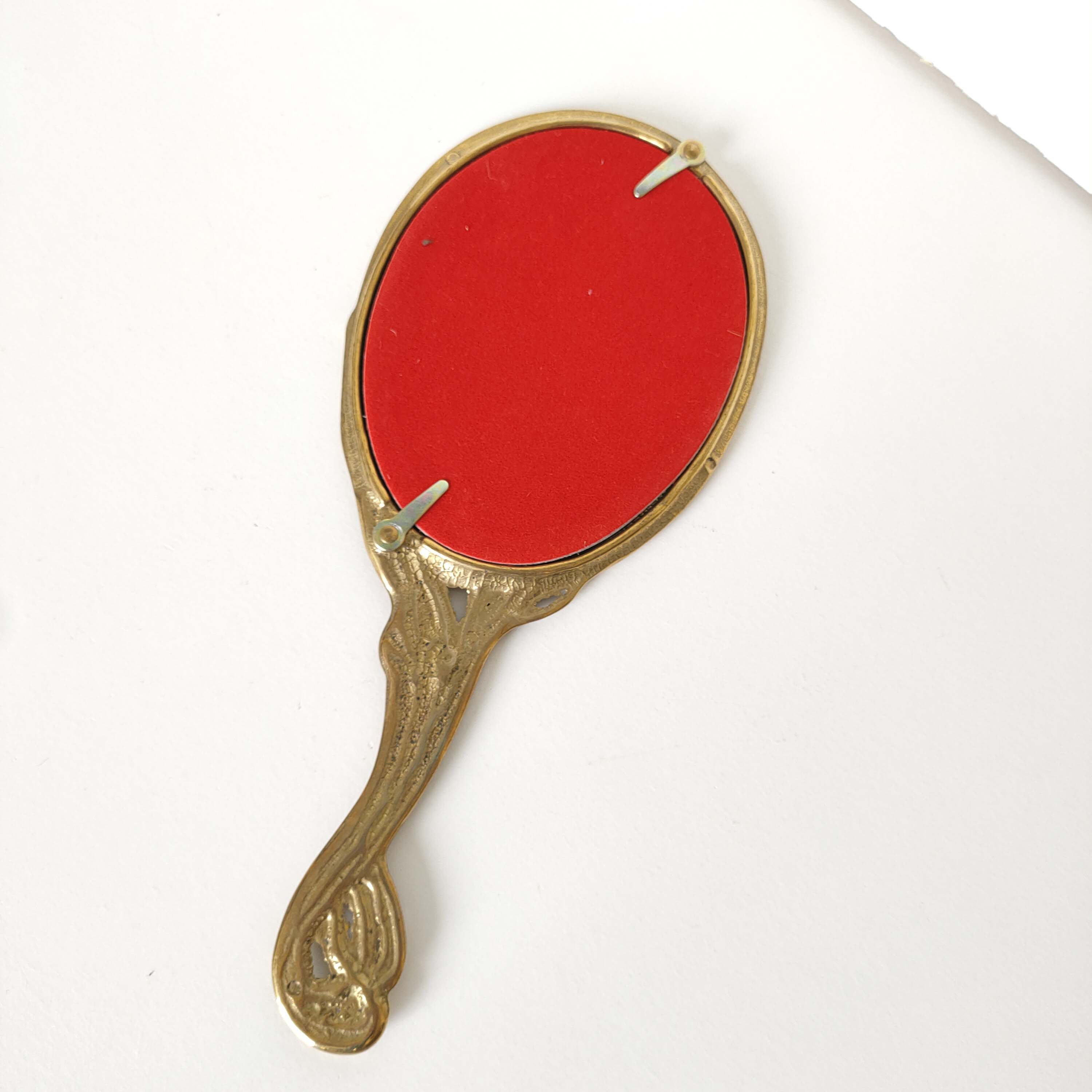 Brass hand mirror