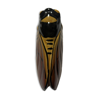 Vintage Provençal cicada handmade ceramic to hang.