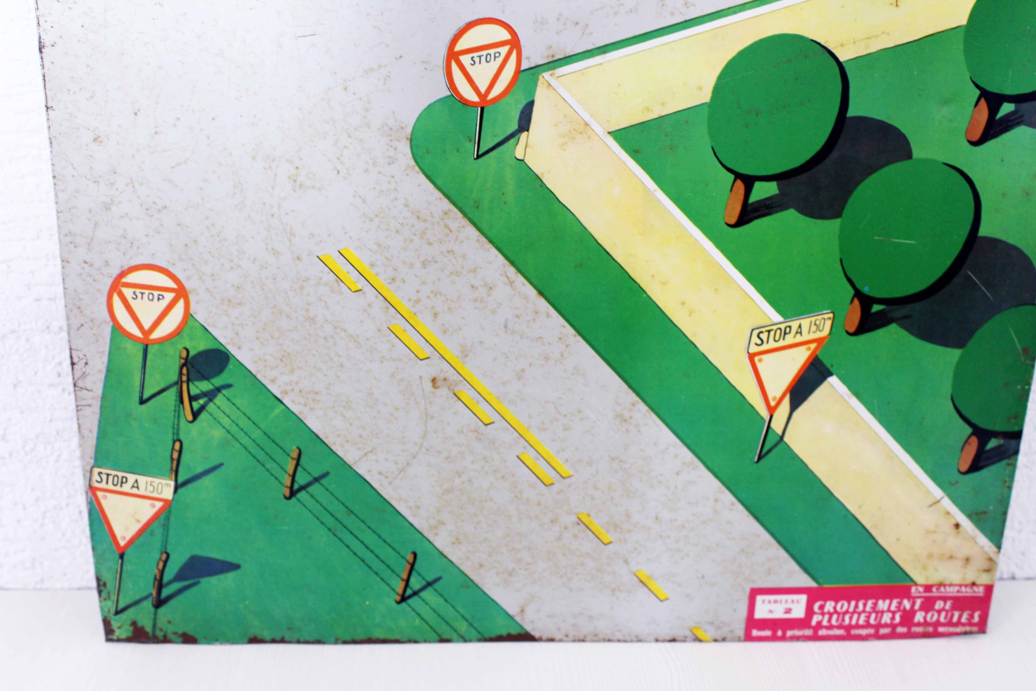 "Codaimant" metal pedagogical poster on the road code