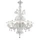 Traditional White Venetian Murano Glass “Ca’ Rezzonico” Chandelier with Tra