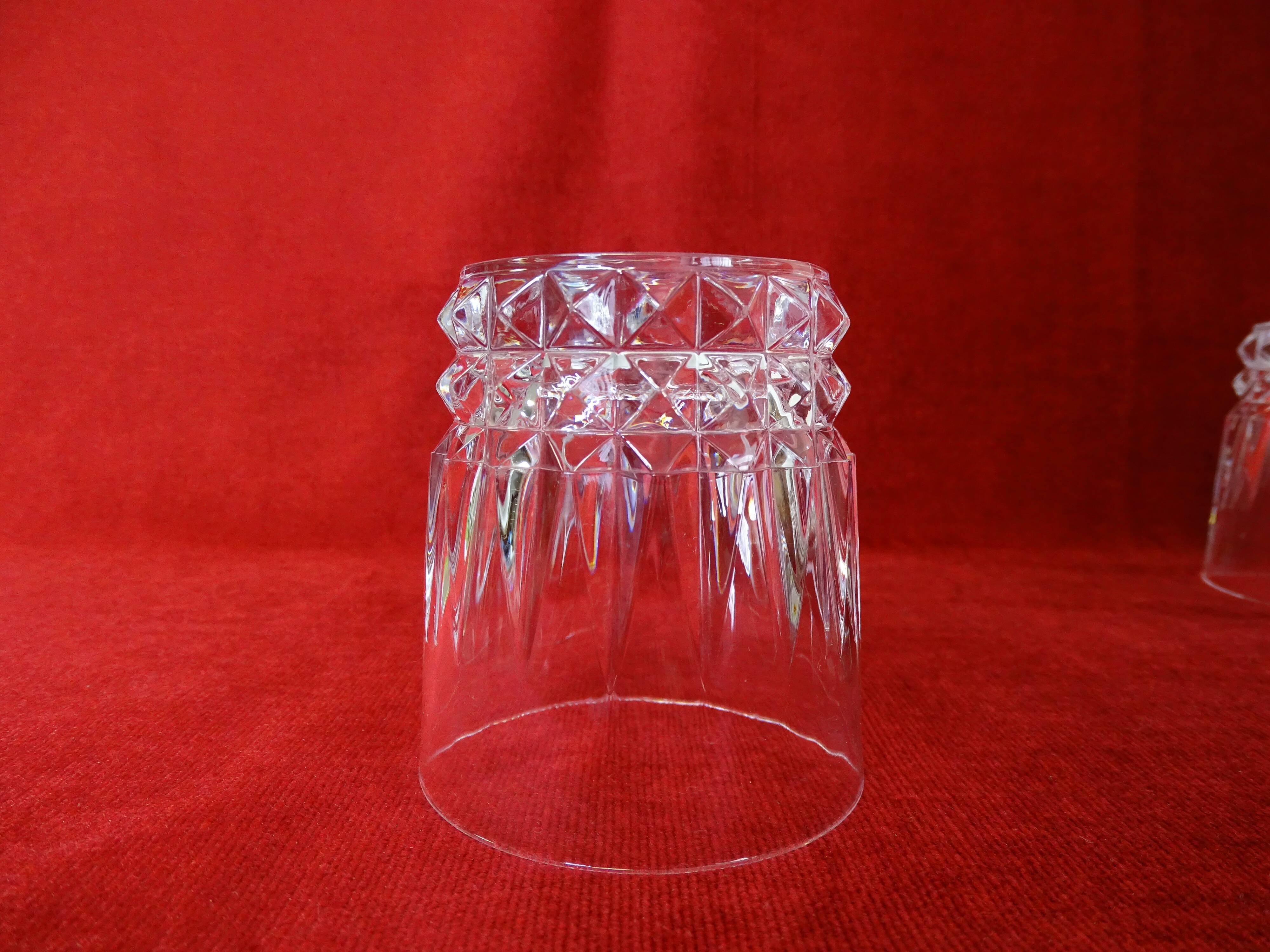 3 glasses of Arques Villandry crystal whisky signed