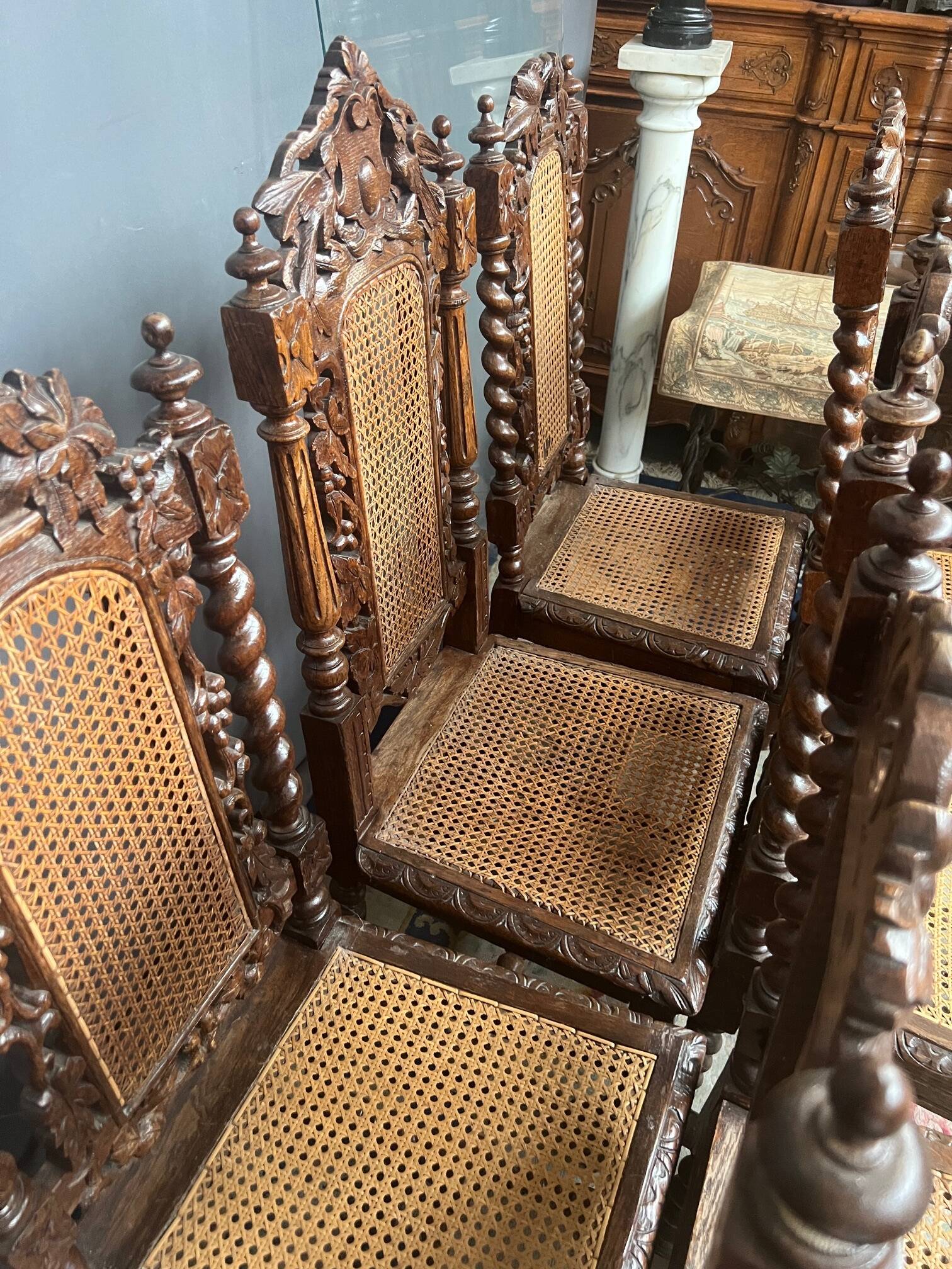 Set of matching hunting style chairs.