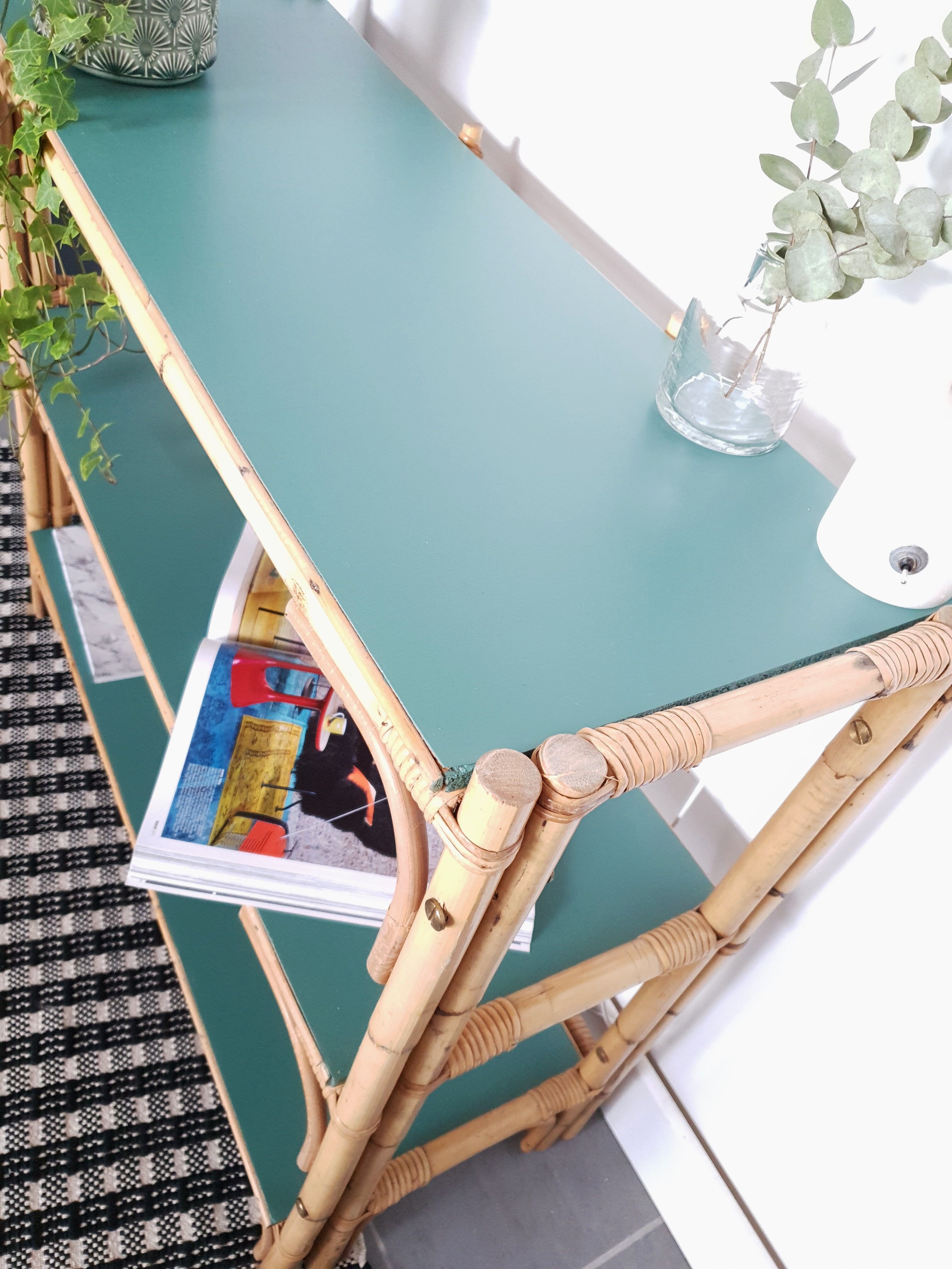 Vintage rattan shelf