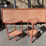 Headboard set and two rattan bedsides