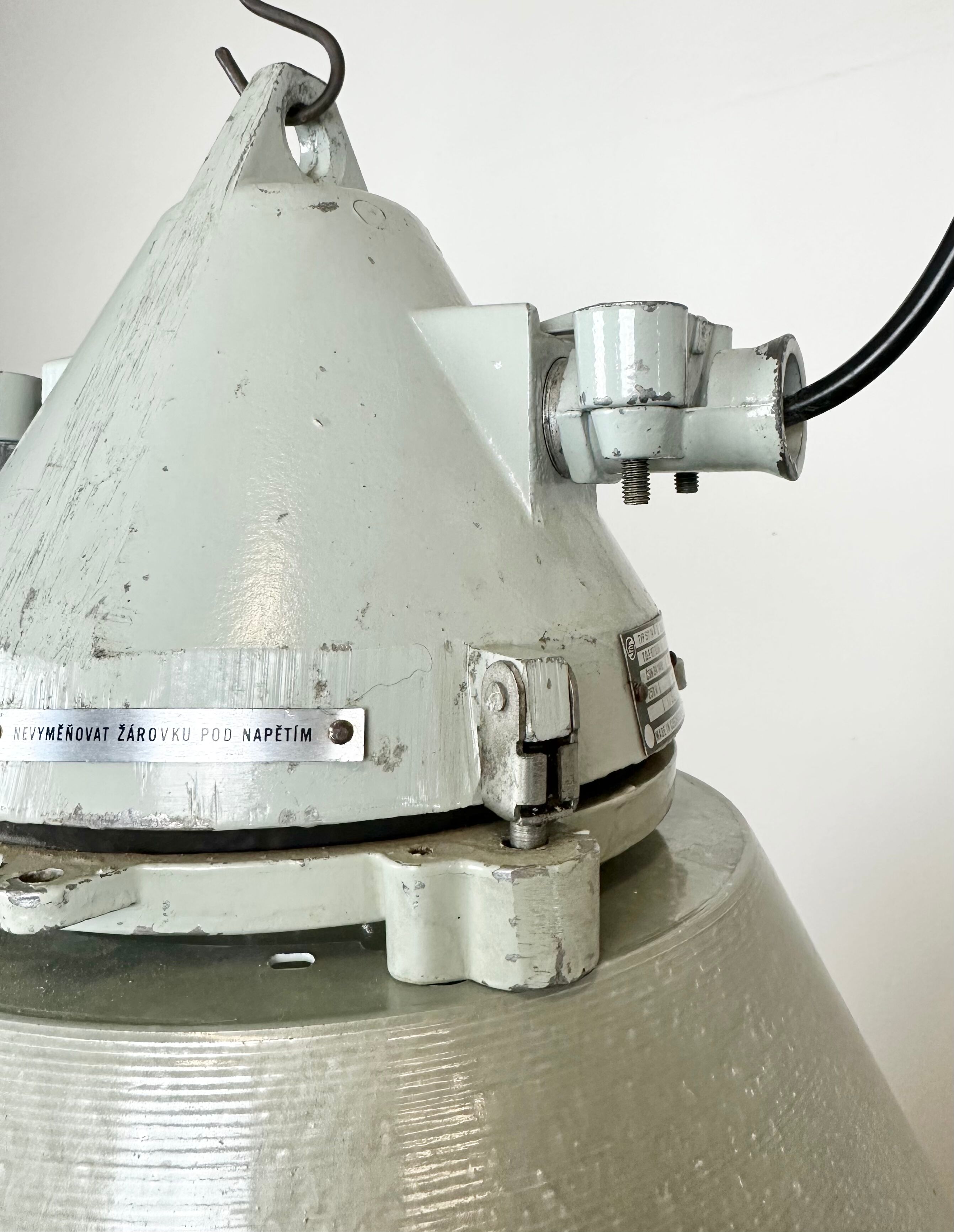 Industrial explosion proof lamp with aluminium shade from Elektrosvit, 1970s