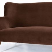 Magnificent vintage 1960s chocolate brown velvet sofa – unique piece.