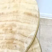Set of 3 nesting tables in marble and gold metal – 1970s