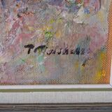 Pal matskassy, hungarian modern painting, 1960s, oil on panel, framed