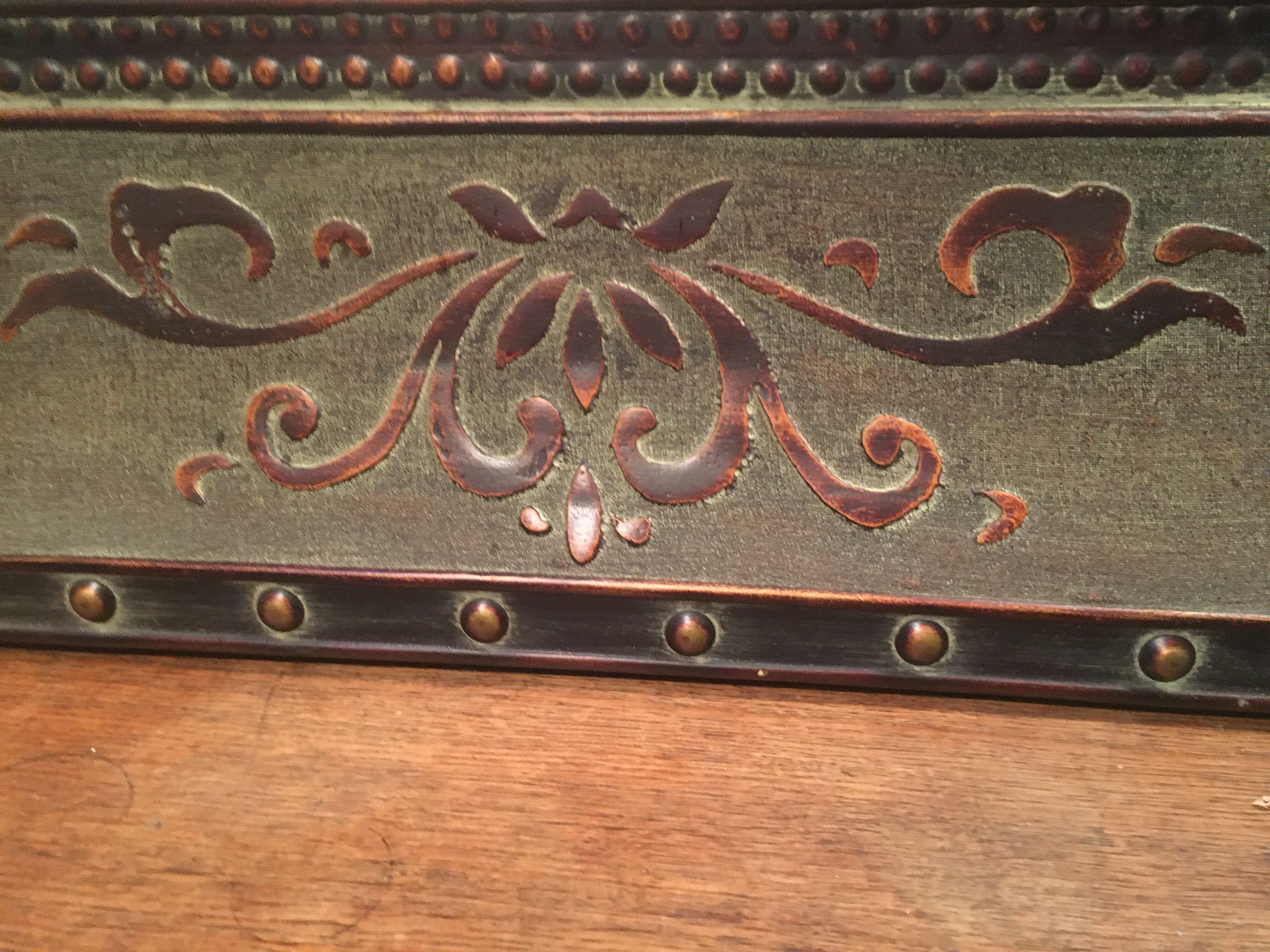 Beveled mirror in wood and resin, imitation wood/metal