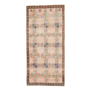 Vintage Turkish Oushak Handmade Wool Cotton Brown Area Rug 156x232