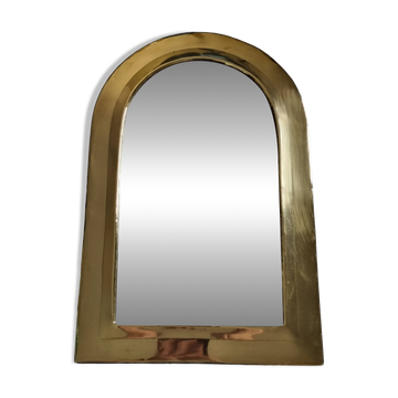 Miroir marocain vintage en laiton, en forme d'arche, 43 x 28 cm, estampillé