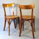 2 FISCHEL chairs, Art Deco 1938 bistro, wooden seat
