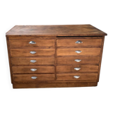 Meuble de métier, de mercerie double face à 20 tiroirs