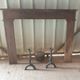 Country-style fireplace surround - stained poplar - late 19th century