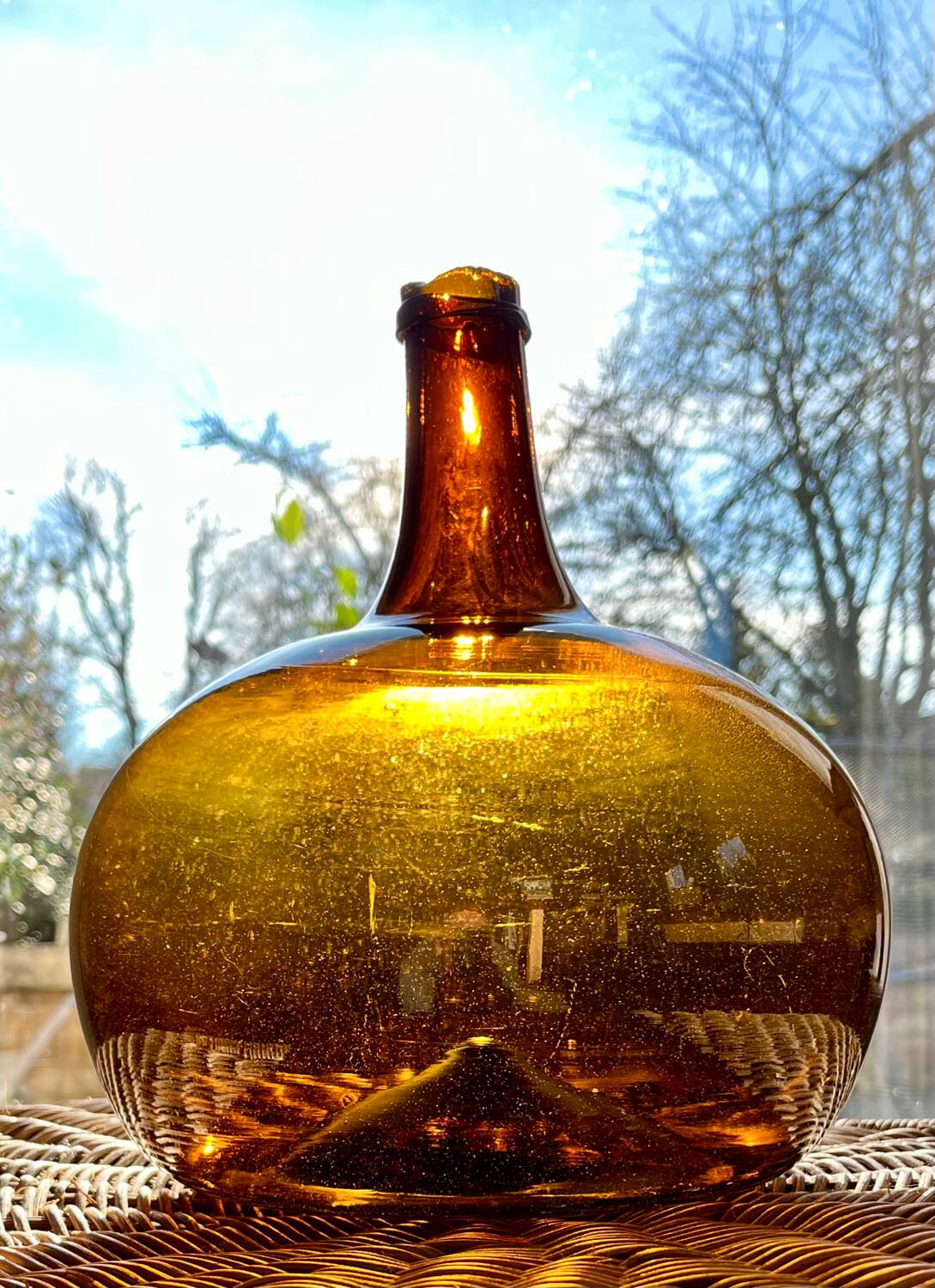 3L amber demijohn