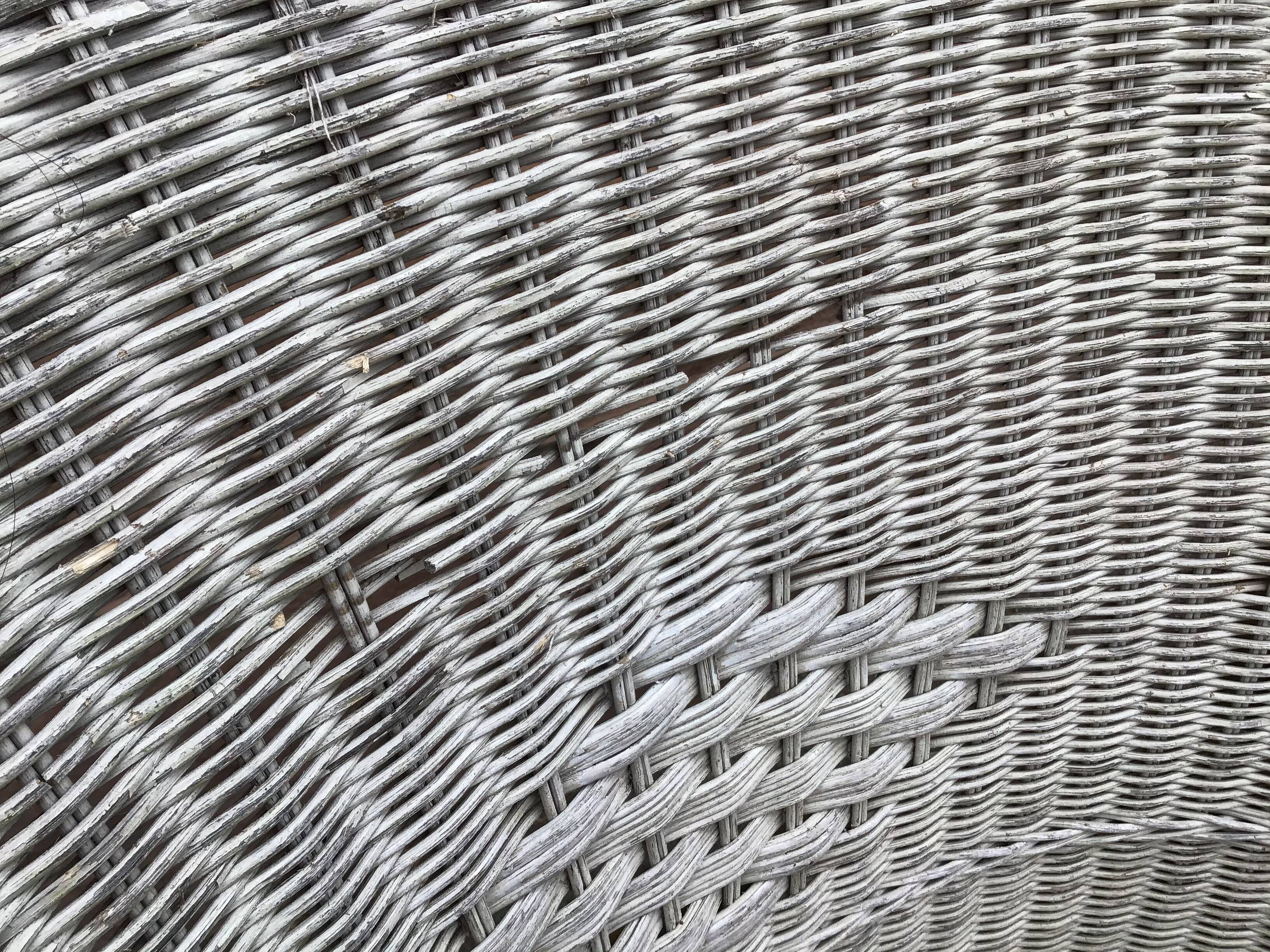2 vintage grey rattan armchairs from the 60s