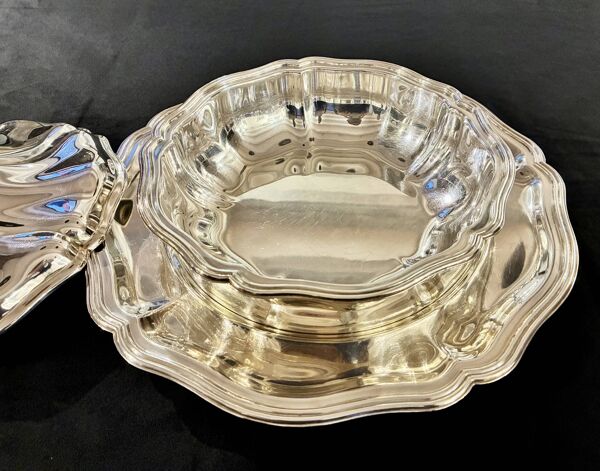 Légumier Christofle Gallia et son plat de présentation plaqué argent