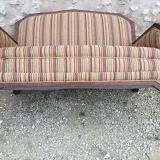 1940s art deco mahogany bench