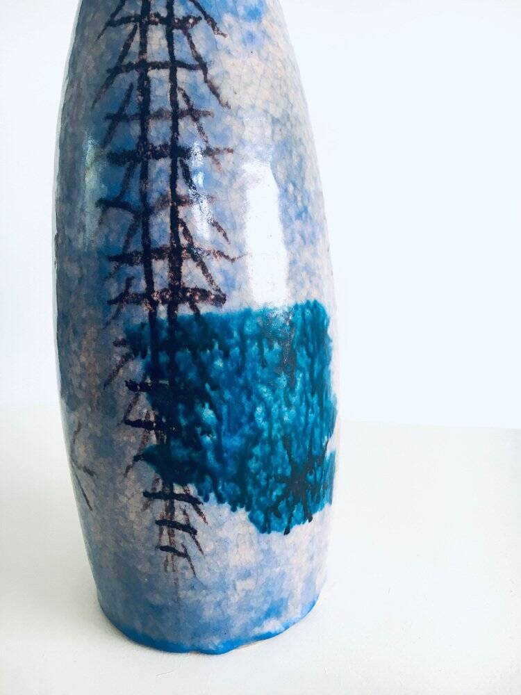 Mid-Century Design Art Studio Ceramic Table Lamp by Cacf Faenza, Italy, 1950s