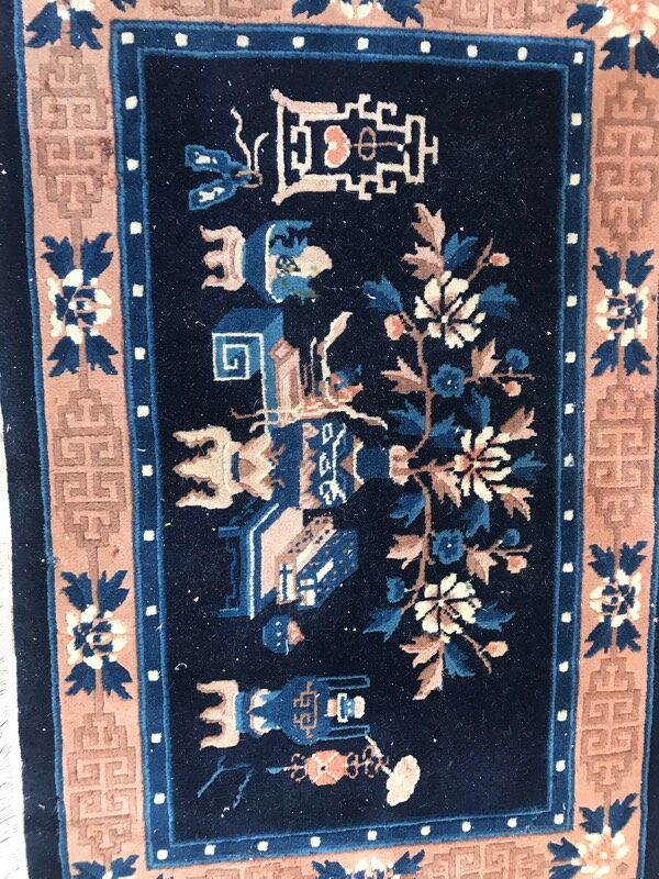 Petit tapis vintage chinois fait main