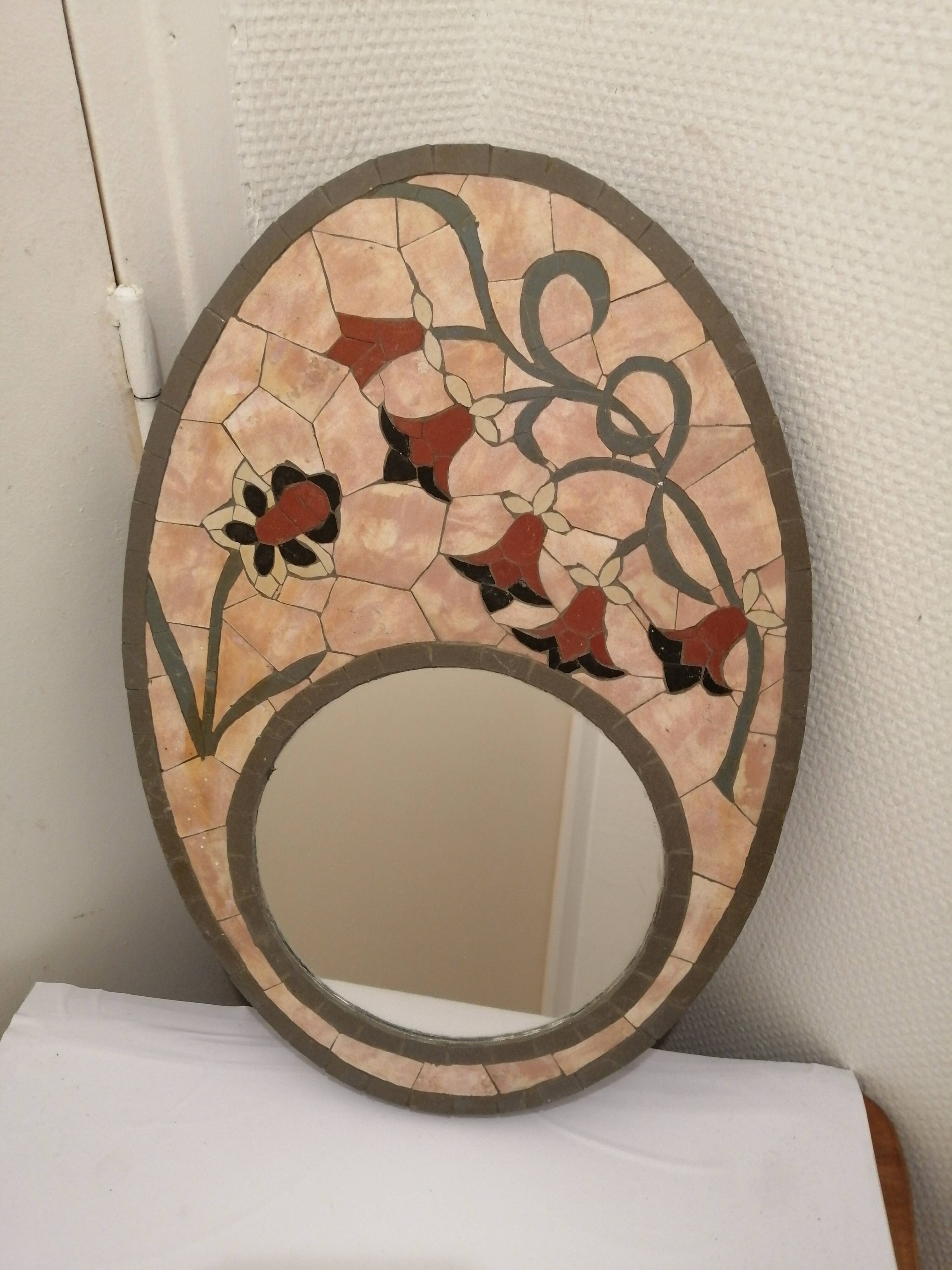 Vintage 70s mosaic mirror