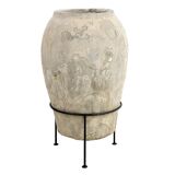 Large terracotta jar on foot