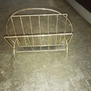 Vintage metal metal perforated magazine holder