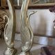 Pair of brass bookends, sculptural swans in Art Nouveau style.
