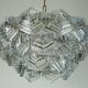 3-tier mid century pendant light with 27 hexagonal glass panels 1960s 70s