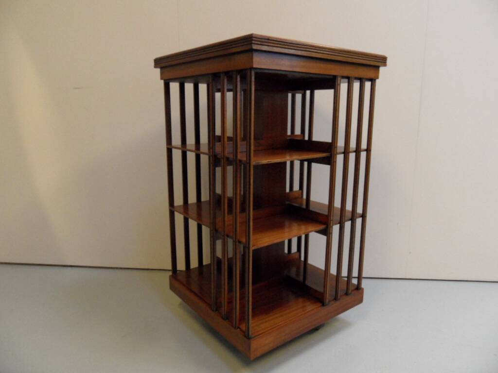 Antique mahogany revolving bookcase