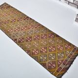 Anatolian Floral Vintage Kilim Runner sku 3397