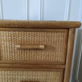 Rattan and wicker chest of drawers