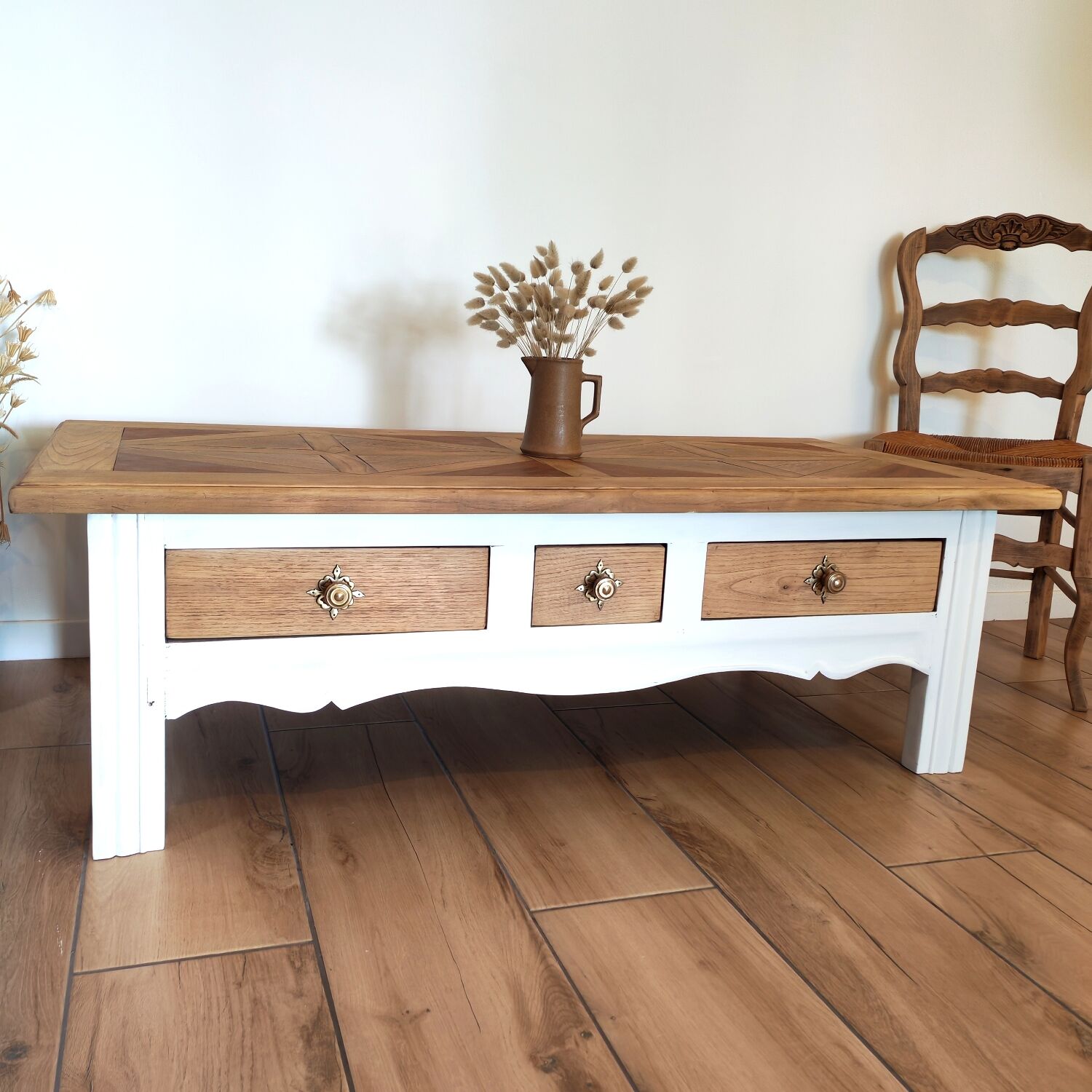 Louise - renovated solid oak coffee table