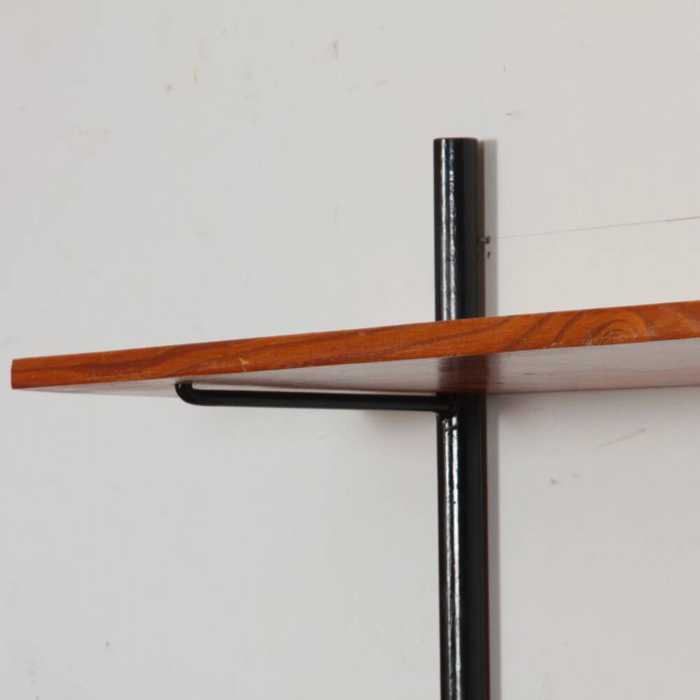 Vintage wooden and metal shelf, 1960