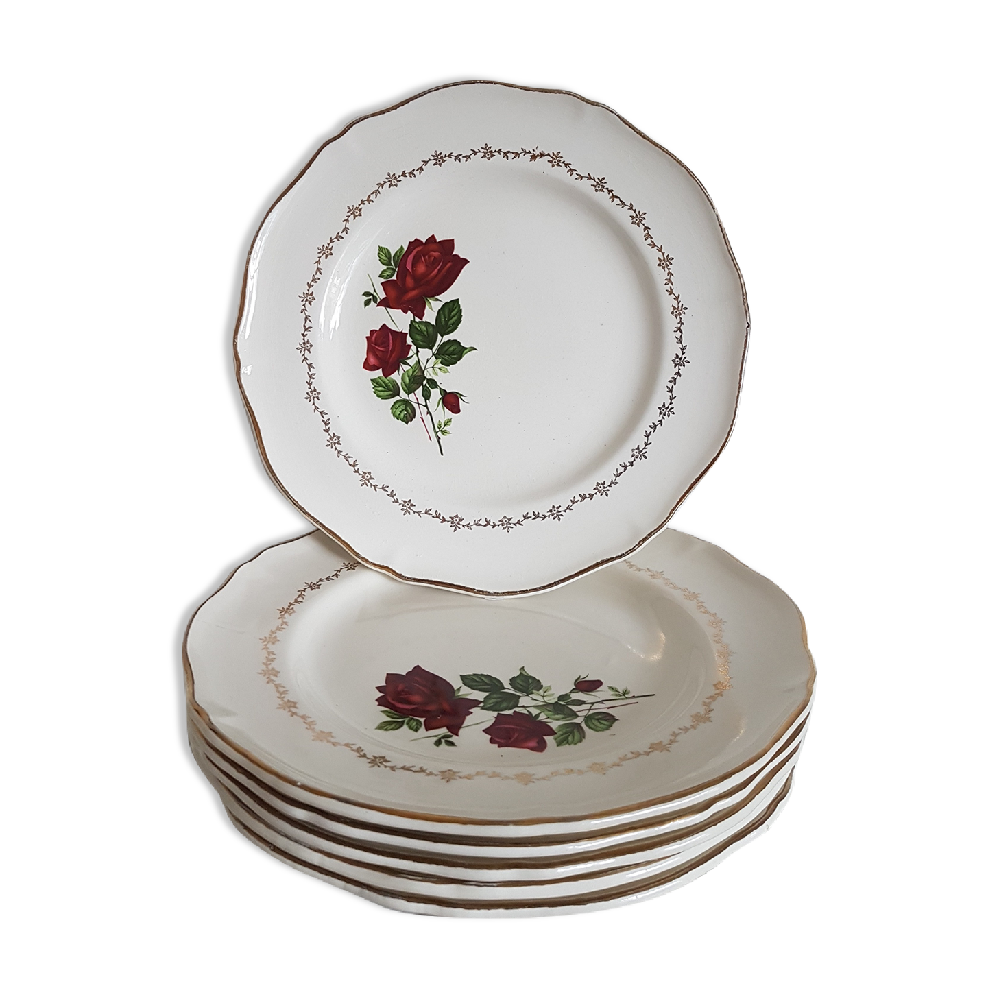 6 flat plates pink pattern