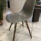 DSW chair elephant grey fibre, walnut dowel, Eames, Herman Miller, vintage.